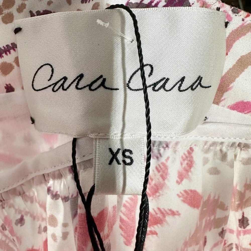 Cara Cara Haley Midi Dress Paisley Border Ivory Size XS